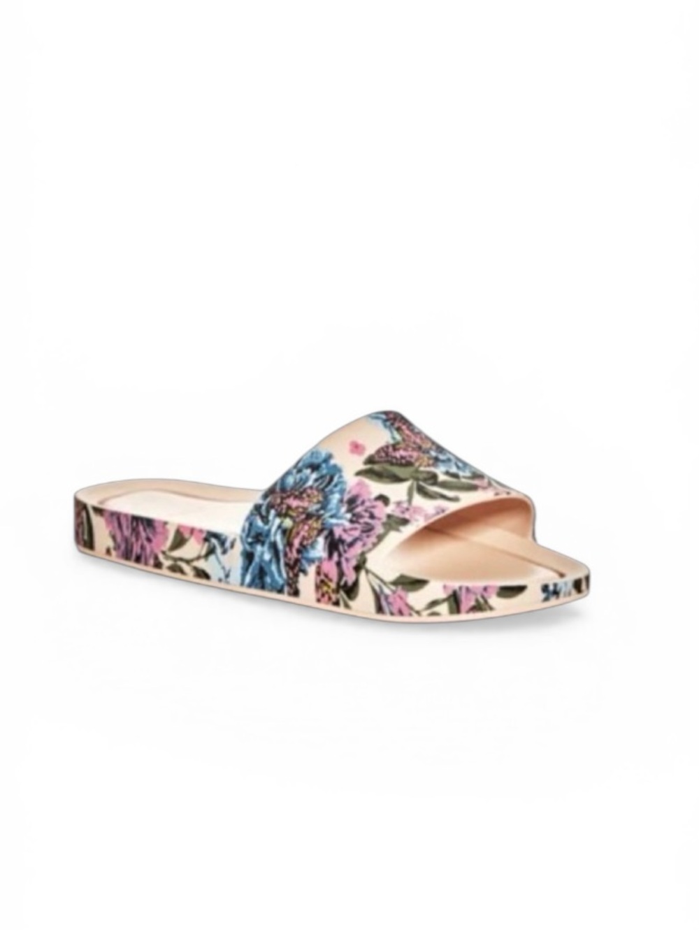 Melissa Beach Slide Pink Blue Floral Sz 8